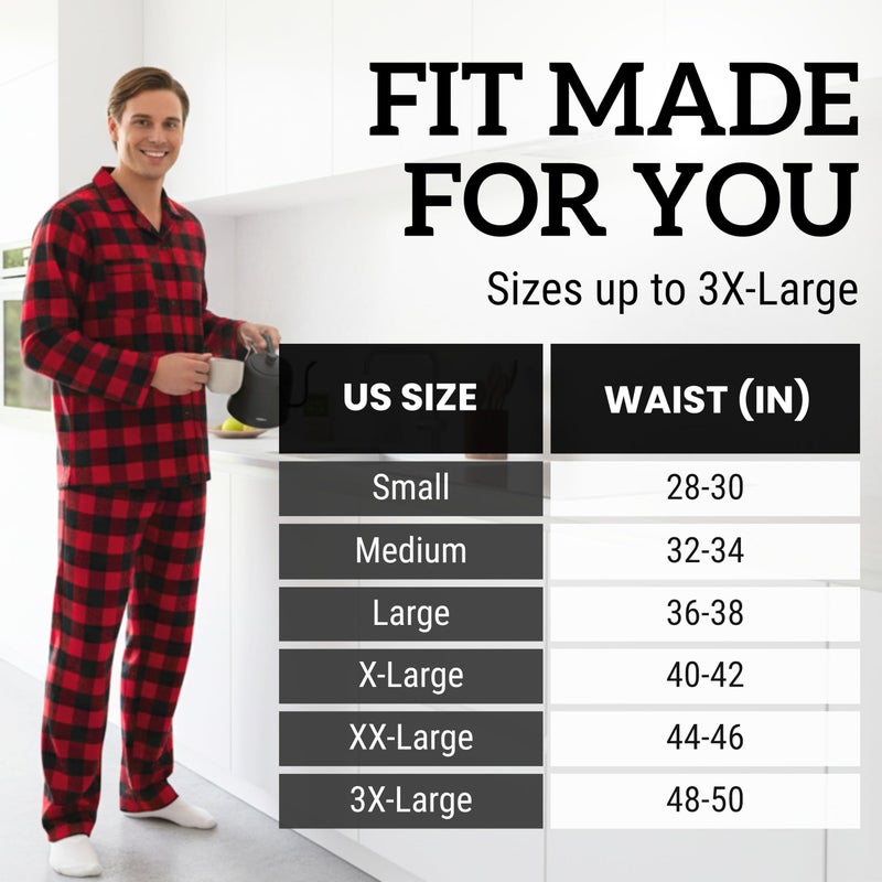 #followme Mens Flannel Pajama Coat Set 44917-1A-XXXL - Image 4